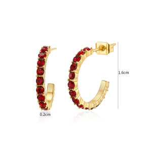 Birthstone oorbellen goud