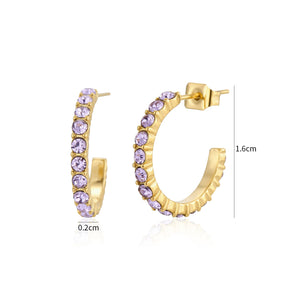 Birthstone oorbellen goud