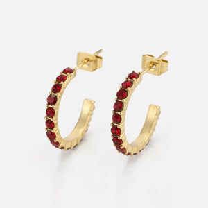 Birthstone oorbellen goud