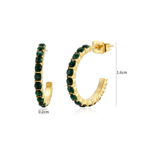 Birthstone oorbellen goud