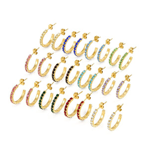 Birthstone oorbellen goud