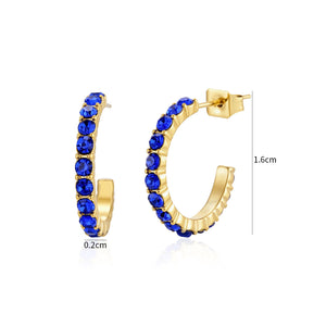 Birthstone oorbellen goud