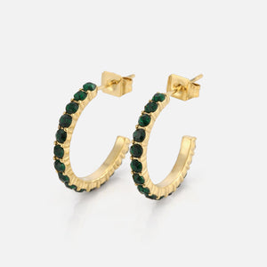 Birthstone oorbellen goud