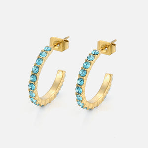 Birthstone oorbellen goud