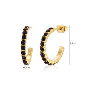 Birthstone oorbellen goud