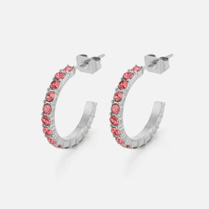 Birthstone oorbellen zilver