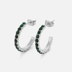 Birthstone oorbellen zilver