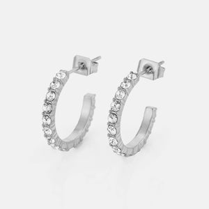 Birthstone oorbellen zilver