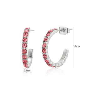 Birthstone oorbellen zilver