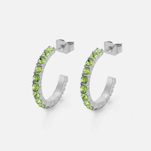 Birthstone oorbellen zilver