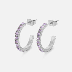 Birthstone oorbellen zilver