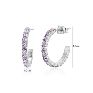 Birthstone oorbellen zilver