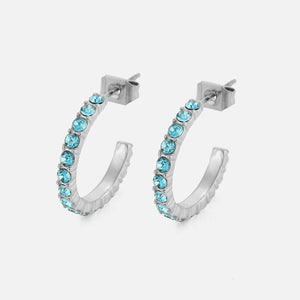 Birthstone oorbellen zilver