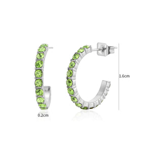 Birthstone oorbellen zilver