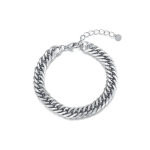 Chunky armband 6mm zilver