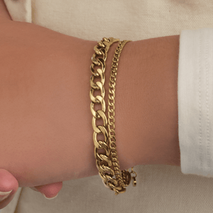 Chunky armband dubbel goud