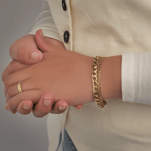 Chunky armband dubbel goud