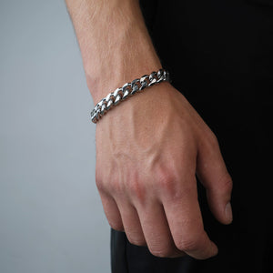 Cuban armband 10mm Zilver
