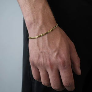 Cuban armband 4mm Goud