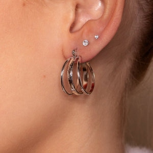Drielaags hoops zilver