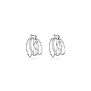 Drielaags hoops zilver