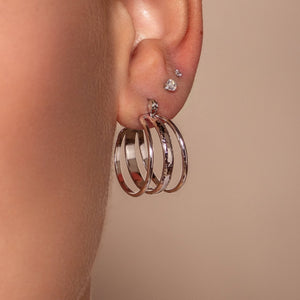 Drielaags hoops zilver