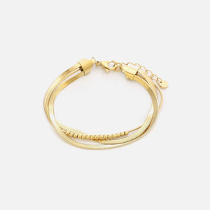 Drielaags Lux armband goud