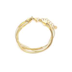 Drielaags Lux armband goud