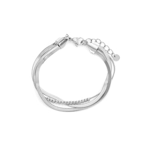 Drielaags Lux armband zilver