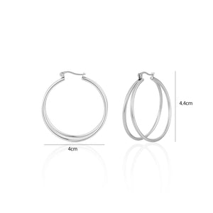 Dubbel hoops zilver