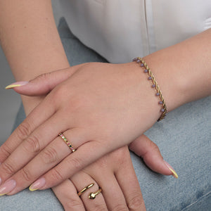 Dubbele armband paars goud