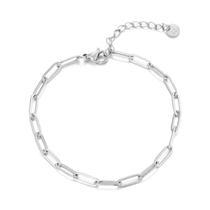 DYO Armband paperclip zilver