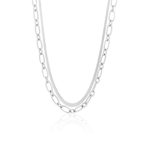 DYO Ketting tweelaags plat zilver