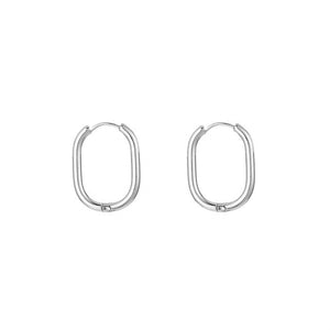 DYO premium ovalen oorbellen 1,8 cm zilver