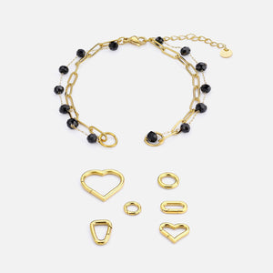 DYO Premium tweelaags armband zwart goud