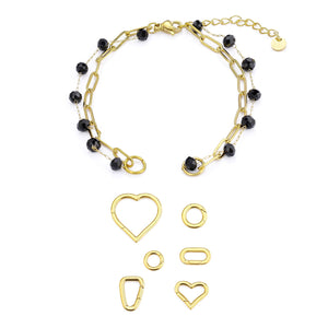 DYO Premium tweelaags armband zwart goud