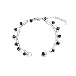 DYO Premium tweelaags armband zwart zilver