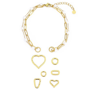 DYO Premium tweelaags parel armband goud