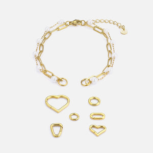 DYO Premium tweelaags parel armband goud