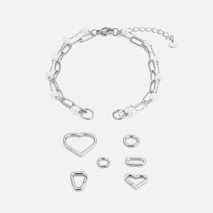 DYO Premium tweelaags parel armband zilver