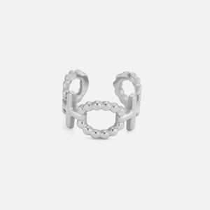 Ear cuff dubbel ringpatroon zilver