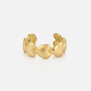 Ear cuff fancy hartjes goud