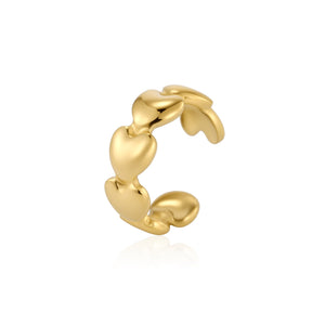 Ear cuff fancy hartjes goud