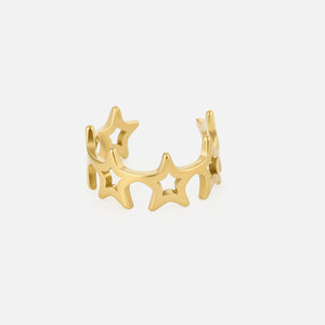 Ear cuff verbonden sterren goud