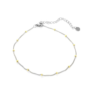 Enkelband balletjes zilver/geel