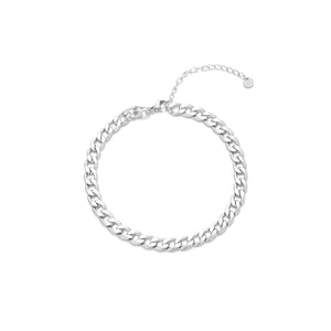 Enkelband cuban 6mm zilver