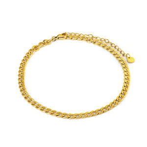 Enkelband cuban schakel goud