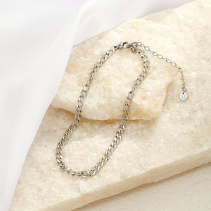 Enkelband cuban schakel zilver