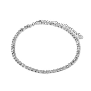Enkelband cuban schakel zilver