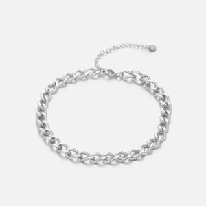 Enkelband fancy cuban zilver